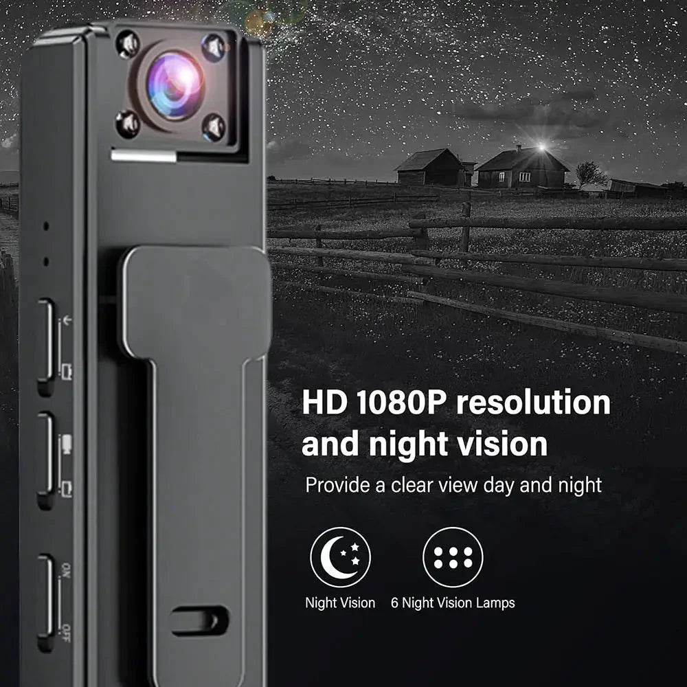 1080P Mini Body Camera With Audio Hands Free Waterproof Wearable Cam
