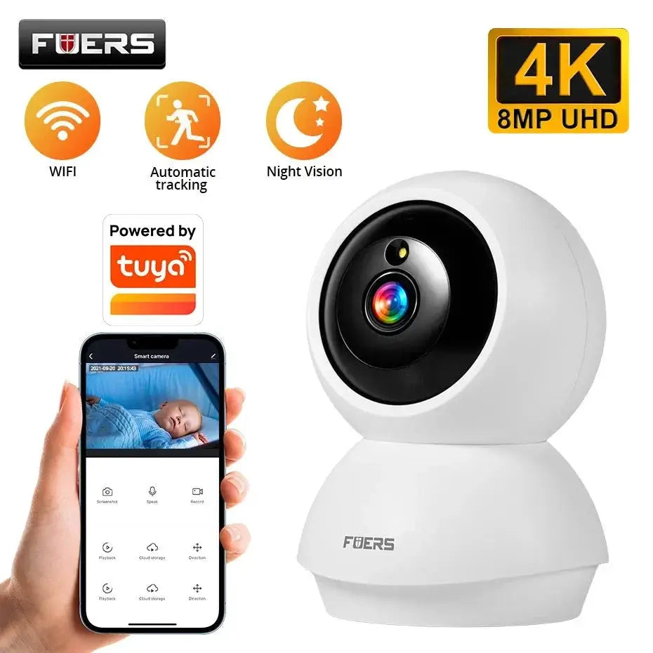 Fuers 4K 8MP Indoor IP Camera WiFi With Auto Tracking - Tuya App Compatible - stepyours.com