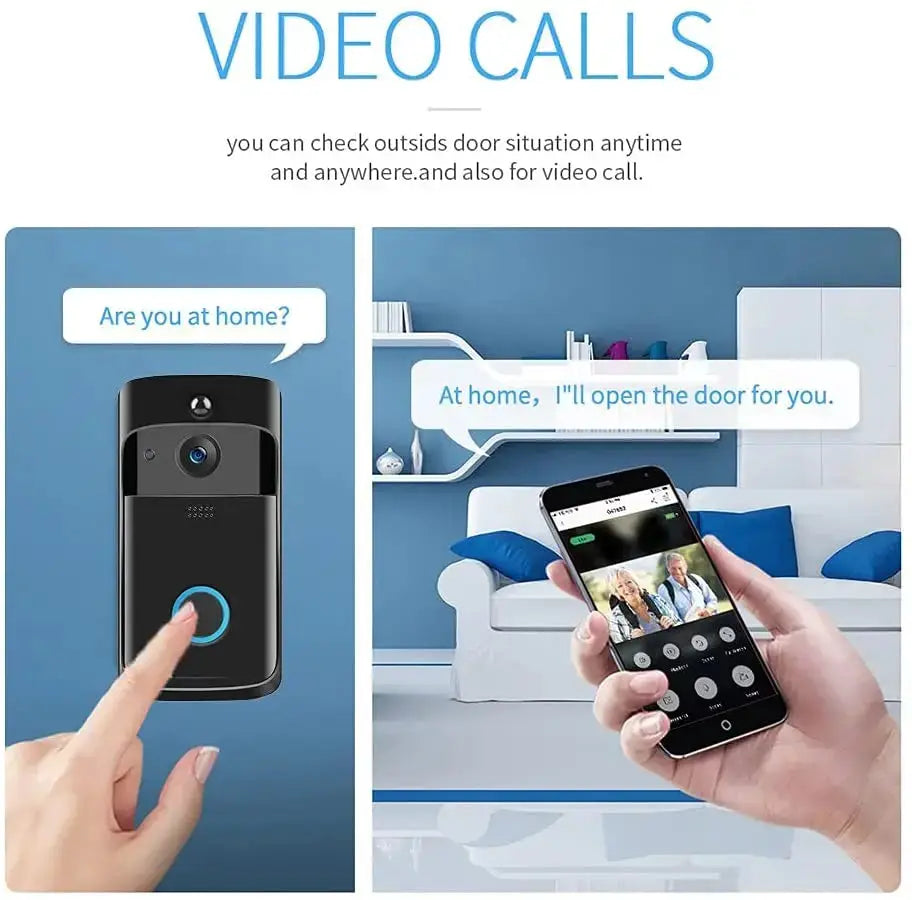 Video Doorbell Camera HD WiFi Doorbell Wireless Operated Motion Detector Audio & Speaker Night Vision for iOS&Android by stepyours.com