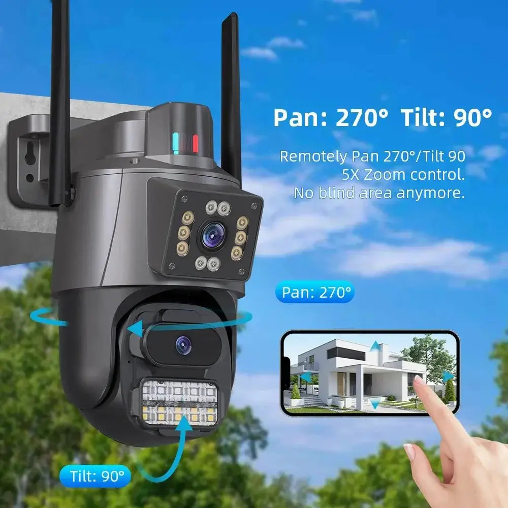 ICSEE 4K Dual Lens WIFI Camera - 2K Dual Screen PTZ Outdoor Security - stepyours.com