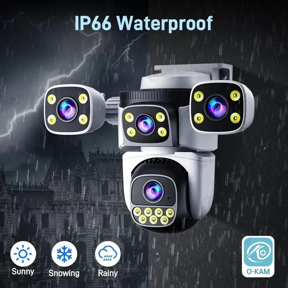 Outdoor WiFi PTZ CCTV Camera With 5X Zoom Four Lens Night Vision - stepyours.com