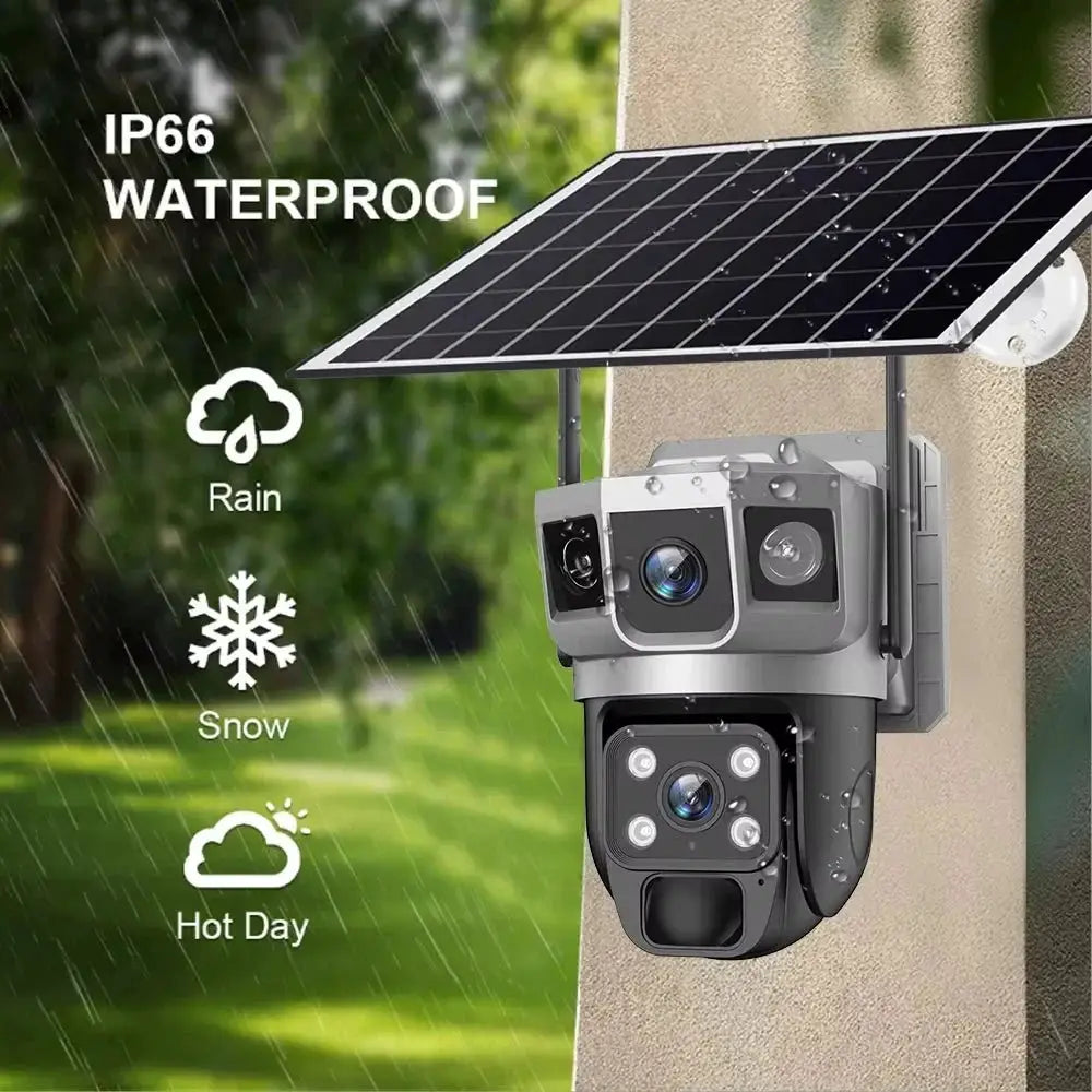 Solar Powered Dual Lens WiFi CCTV Camera With 12MP 10X Zoom PTZ IP66 Outdoor - stepyours.com