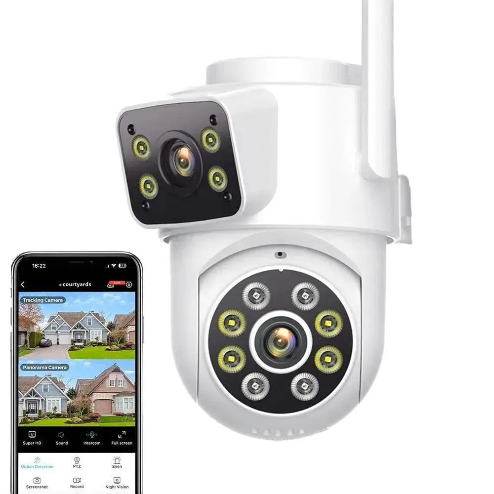 BESDER 8MP WiFi PTZ Outdoor Camera - With AI Human Detection Dual Screens - stepyours.com