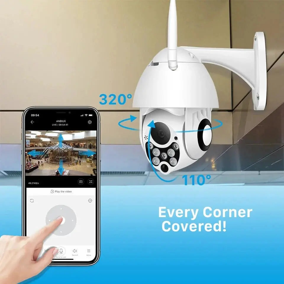 Abuntu YCC365 PTZ WiFi Outdoor Camera 1080P 4X Zoom With Smart Tracking - stepyours.com