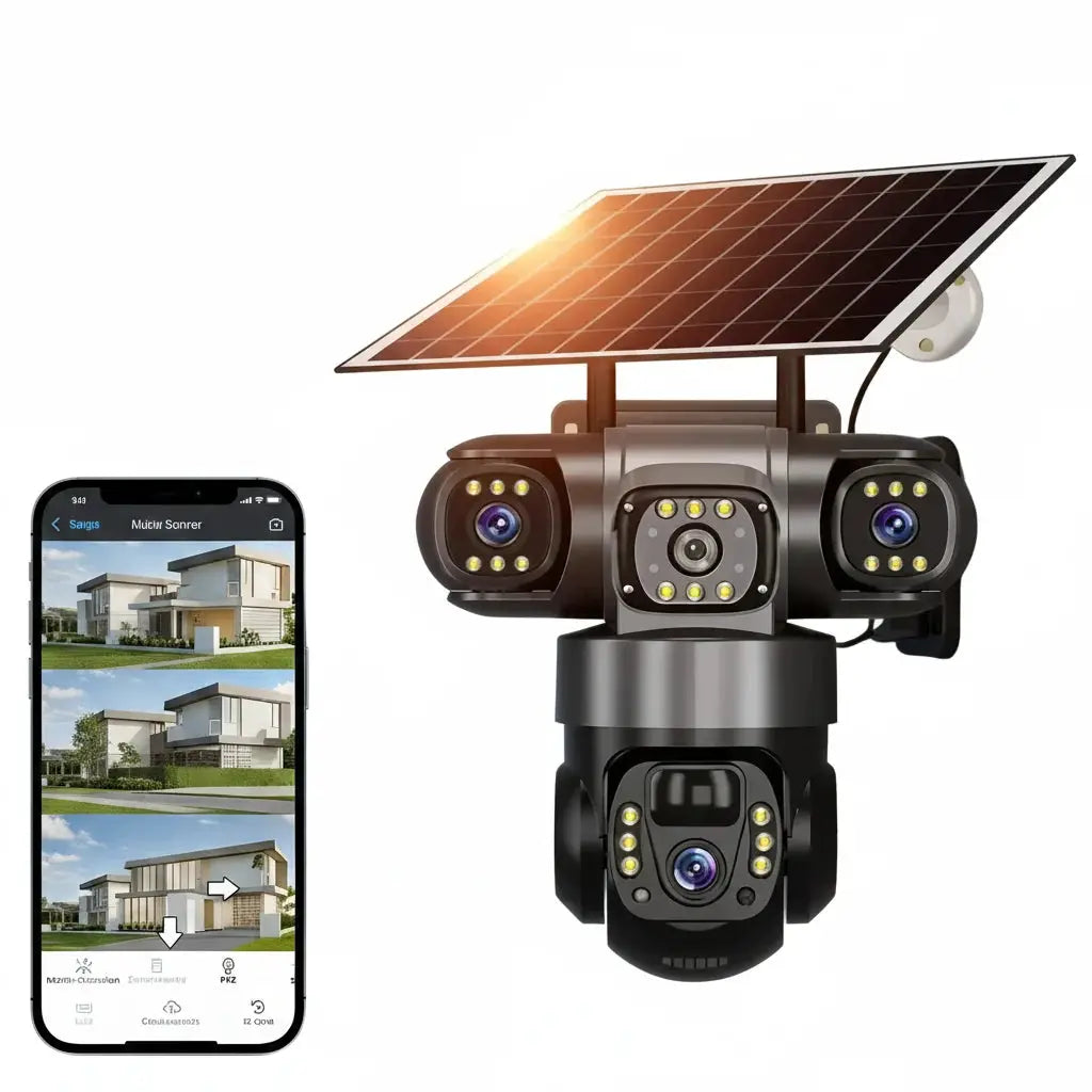 2 Pack Outdoor Security Camera System - 15MP Triple Lens 4G Solar Auto Tracking - stepyours.com