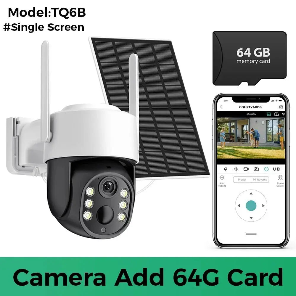 8MP 4K Solar WiFi Outdoor Camera Built In Battery Dual Lens 2K Surveillance - stepyours.com