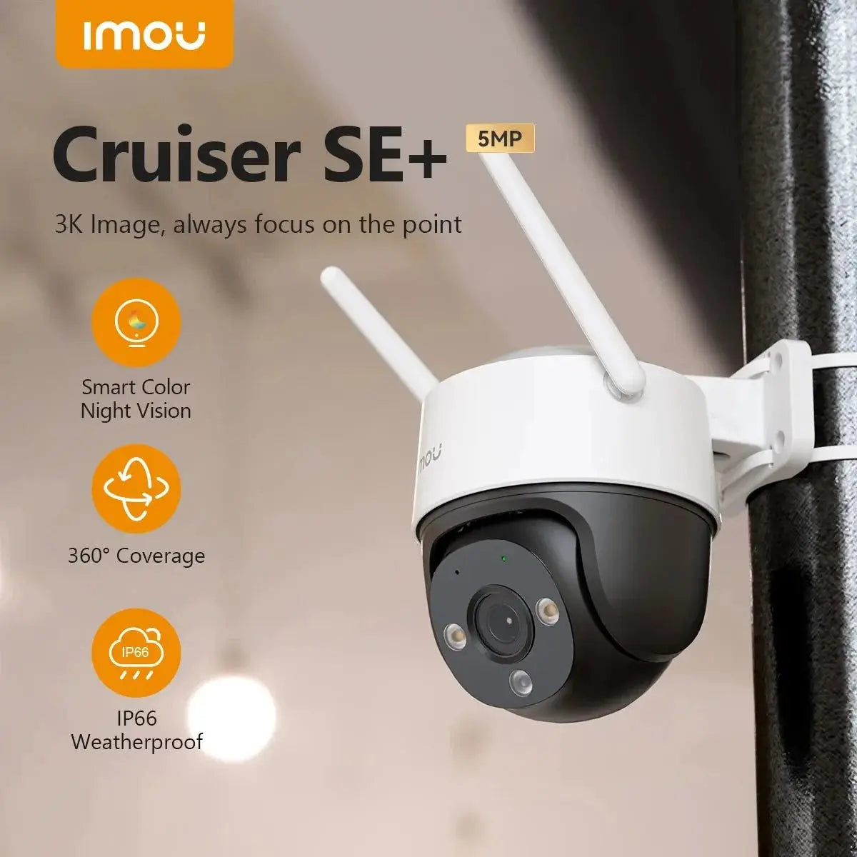 IMOU Cruiser SE Plus Outdoor WiFi Camera AI Human Detection Night Vision - stepyours.com