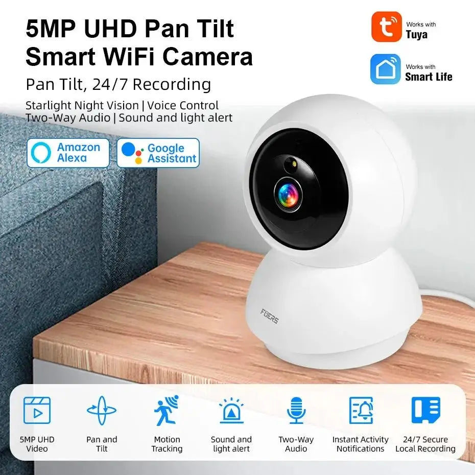 Fuers 4K 8MP Indoor IP Camera WiFi With Auto Tracking - Tuya App Compatible - stepyours.com