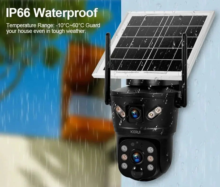 KERUI Outdoor Waterproof Solar Camera 6MP Dual Lens With 4G SIM And WiFi - stepyours.com