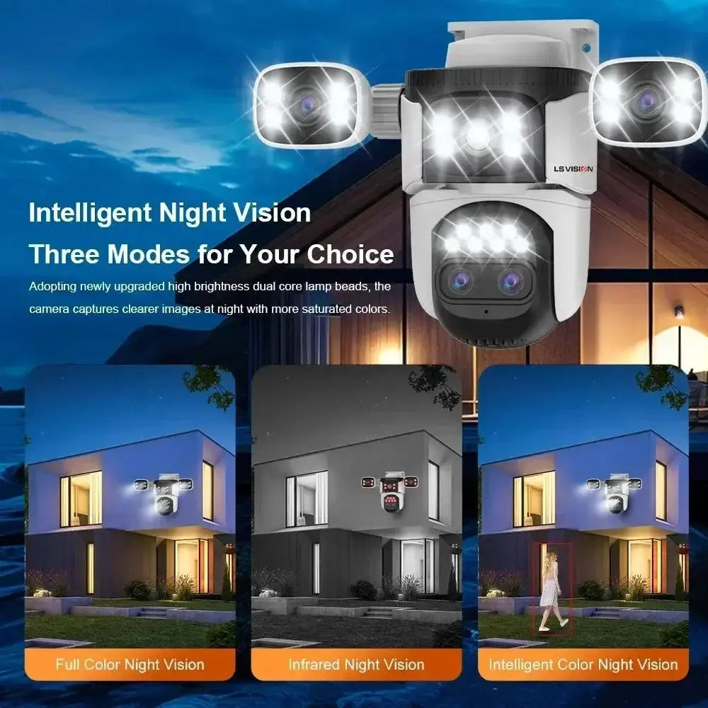 LS VISION 20MP Outdoor WiFi Security Camera With 4 Lenses 10X Zoom Auto Tracking - stepyours.com