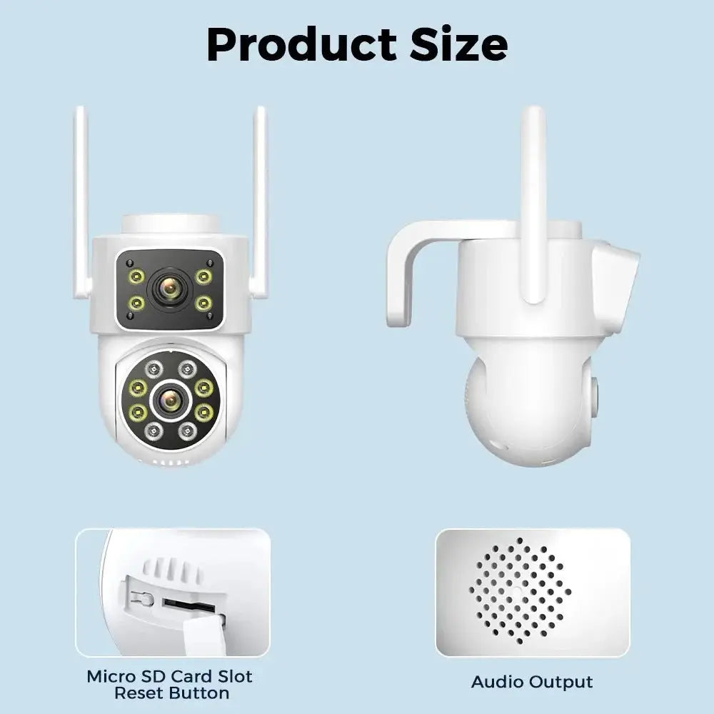 BESDER 8MP WiFi PTZ Outdoor Camera - With AI Human Detection Dual Screens - stepyours.com