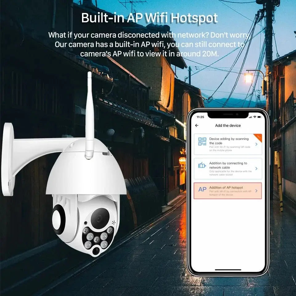 Abuntu YCC365 PTZ WiFi Outdoor Camera 1080P 4X Zoom With Smart Tracking - stepyours.com