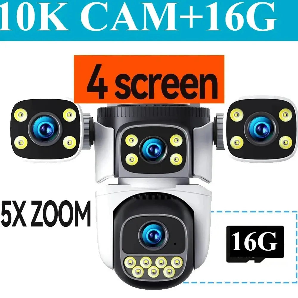 Outdoor WiFi PTZ CCTV Camera With 5X Zoom Four Lens Night Vision - stepyours.com
