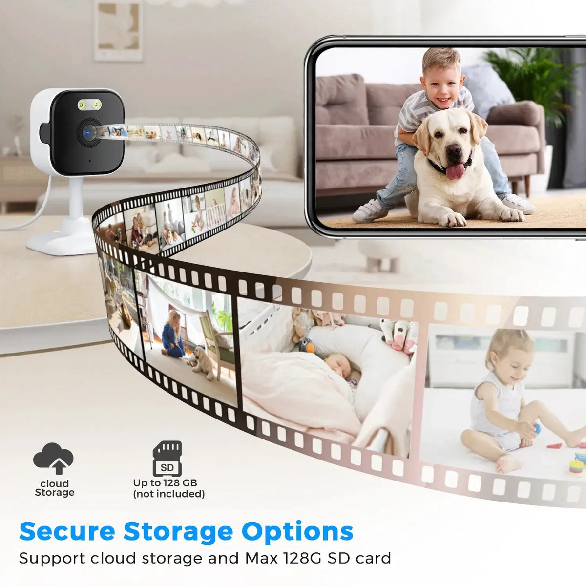 BESDER 5MP Indoor Cube Camera - AI Human Detection And Two - Way Audio - stepyours.com