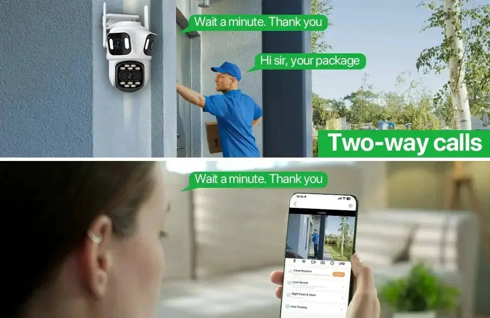 WONSDAR Three Lens Three Screen IP Camera - AI Auto Tracking For Total Security - stepyours.com