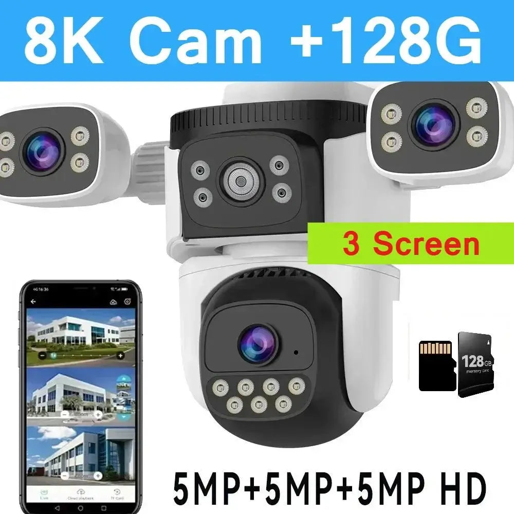 Outdoor WiFi PTZ CCTV Camera With 5X Zoom Four Lens Night Vision - stepyours.com