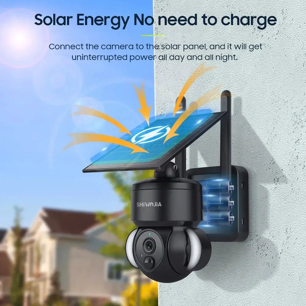 SHIWOJIA Mini Solar Camera 4G Wifi PTZ 3MP 4X Zoom - ESCAPION