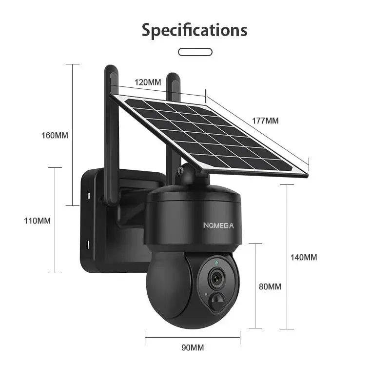 INQMEGA Mini Wifi HD Solar Camera Mobile Tracking Cam