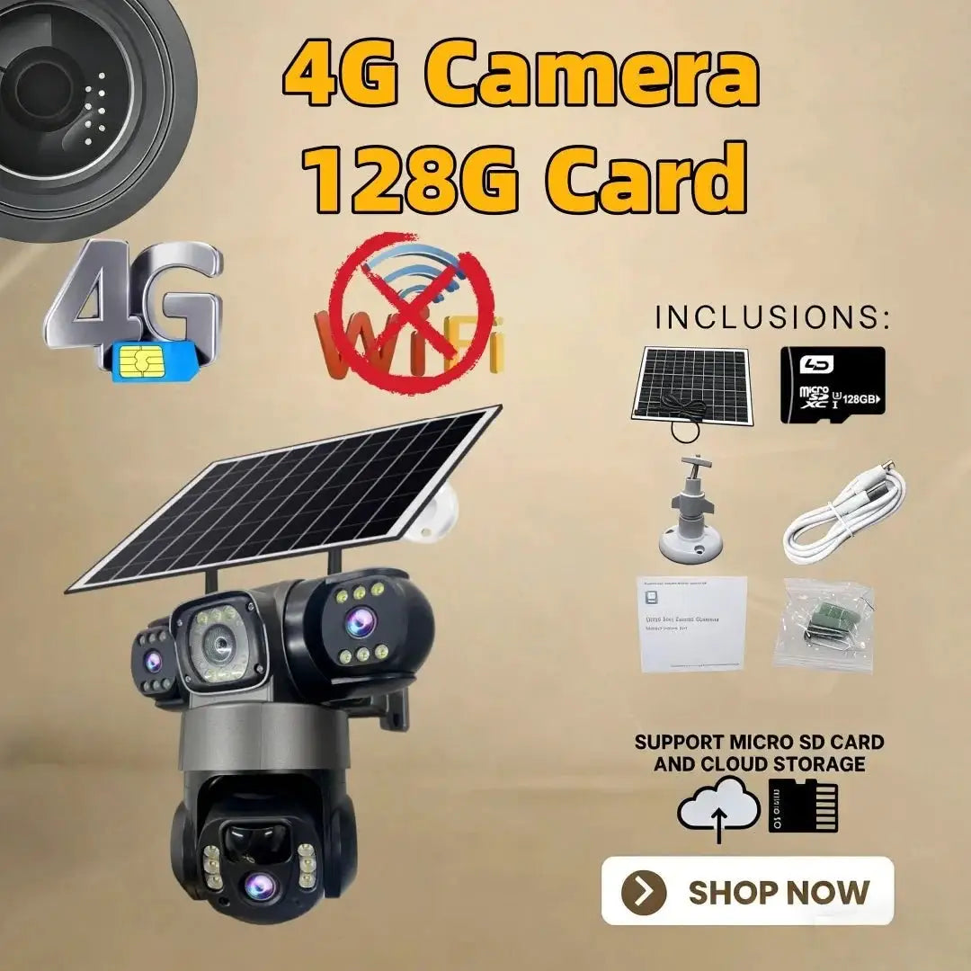 2 Pack Outdoor Security Camera System - 15MP Triple Lens 4G Solar Auto Tracking - stepyours.com