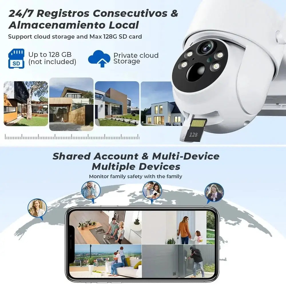 8MP 4K Solar WiFi Outdoor Camera Built In Battery Dual Lens 2K Surveillance - stepyours.com
