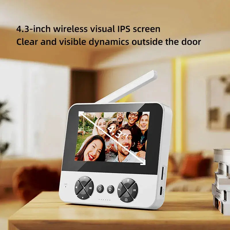 4.3 "Upgraded two-way wake-up infrared night vision video doorbell can be installed with indoor and outdoor electronic doorbells by stepyours.com