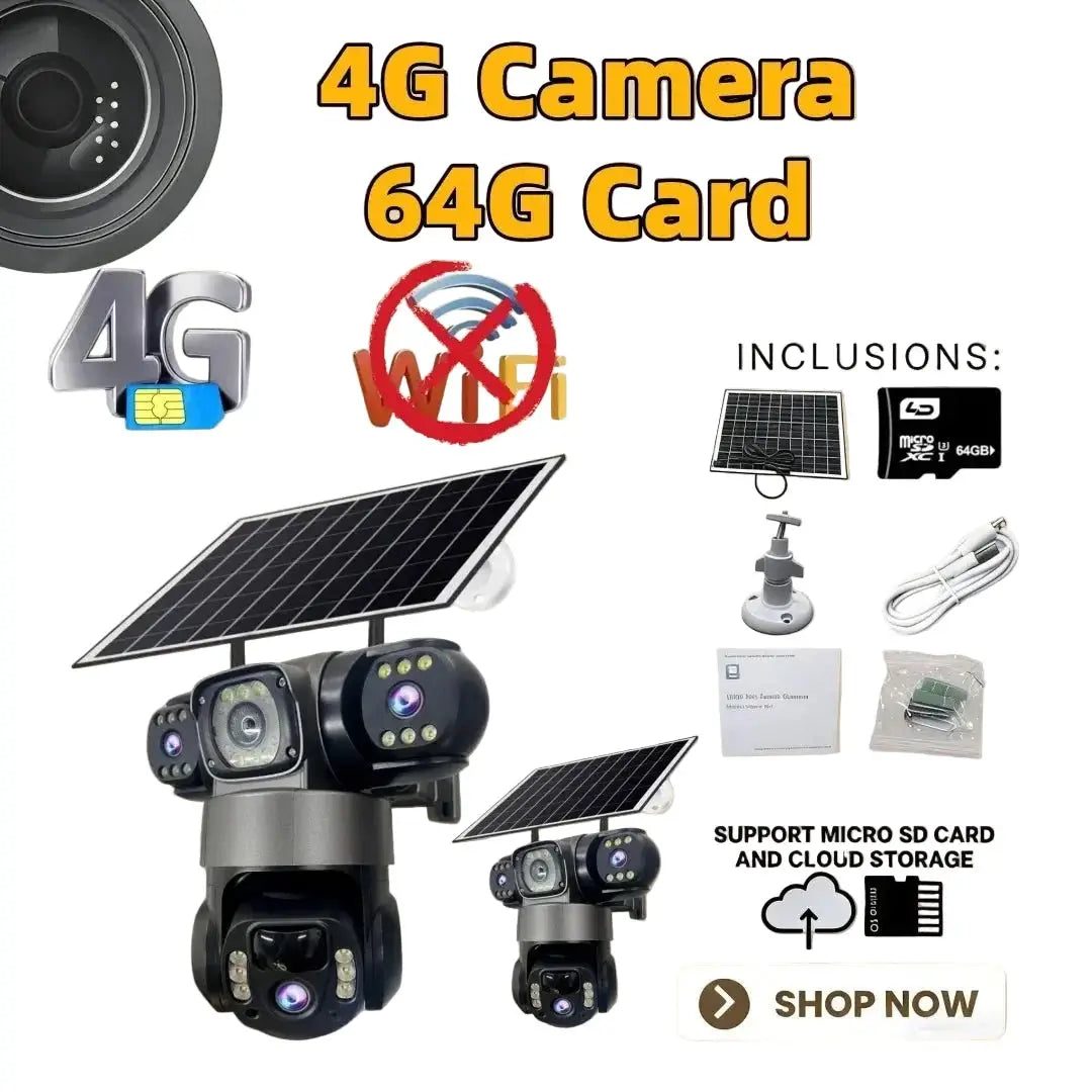 2 Pack Outdoor Security Camera System - 15MP Triple Lens 4G Solar Auto Tracking - stepyours.com