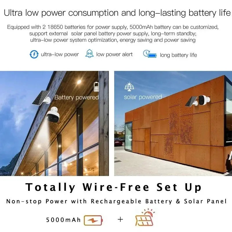 NOCCLIL Wireless Outdoor Security Camera 2K Battery Powered IP66 Weatherproof - stepyours.com
