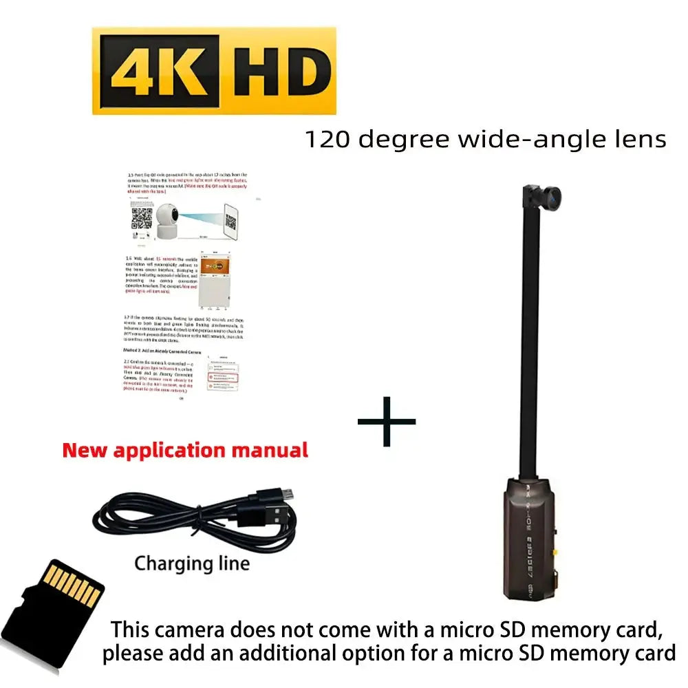 Upgraded version, 4K HD mini WiFi camera, supports remote viewing, motion detection, home nanny style DIY camera by stepyours.com
