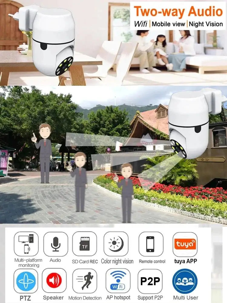 Tuya PTZ IP Camera With Auto Tracking And Wireless Night Vision 1080P - stepyours.com
