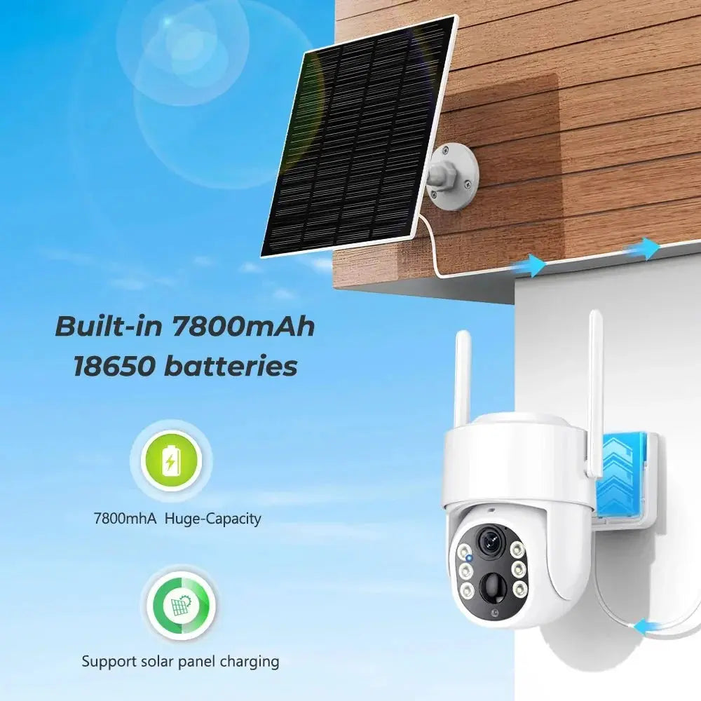ICSEE 5MP Solar Wireless Outdoor Camera 7800mAh Battery 365 Day Standby - stepyours.com