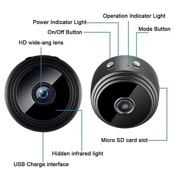 A9 Mini Camera - WiFi Wireless Security For Remote Home Monitoring Hooks - stepyours.com