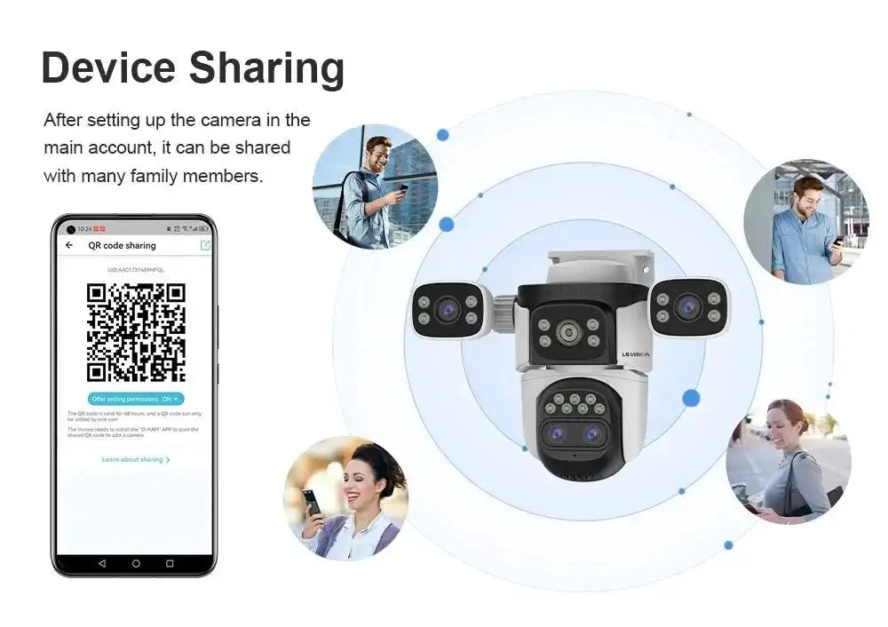 LS VISION 20MP Outdoor WiFi Security Camera With 4 Lenses 10X Zoom Auto Tracking - stepyours.com