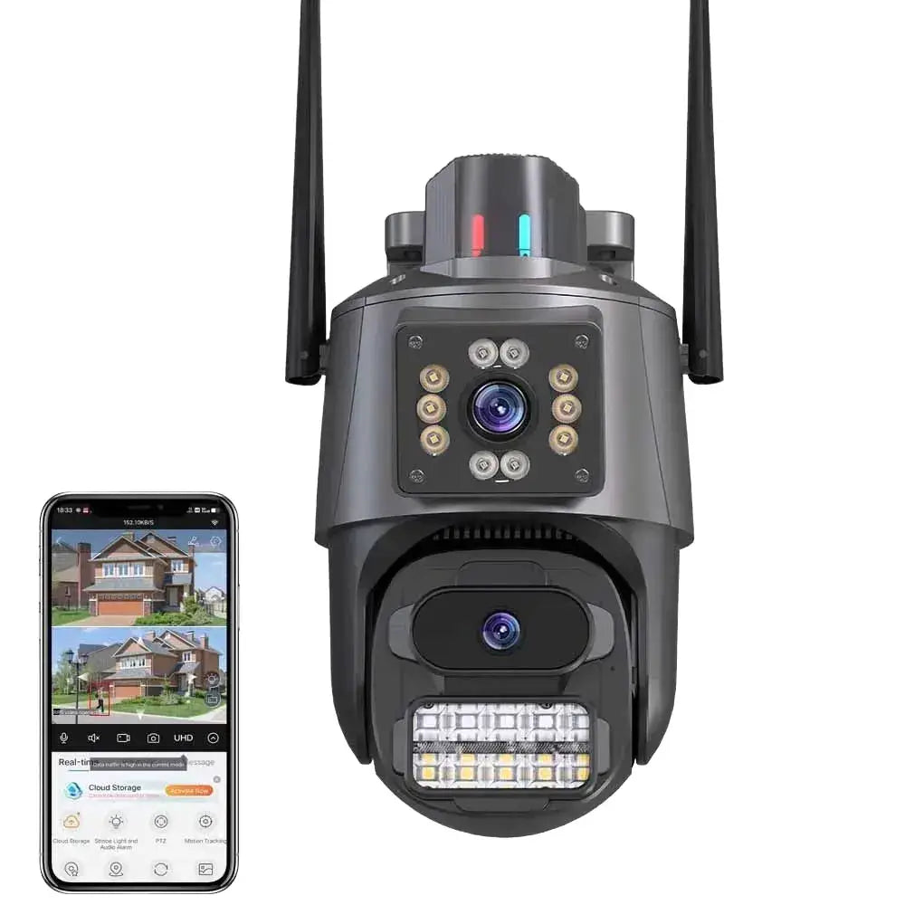 ICSEE 4K Dual Lens WIFI Camera - 2K Dual Screen PTZ Outdoor Security - stepyours.com