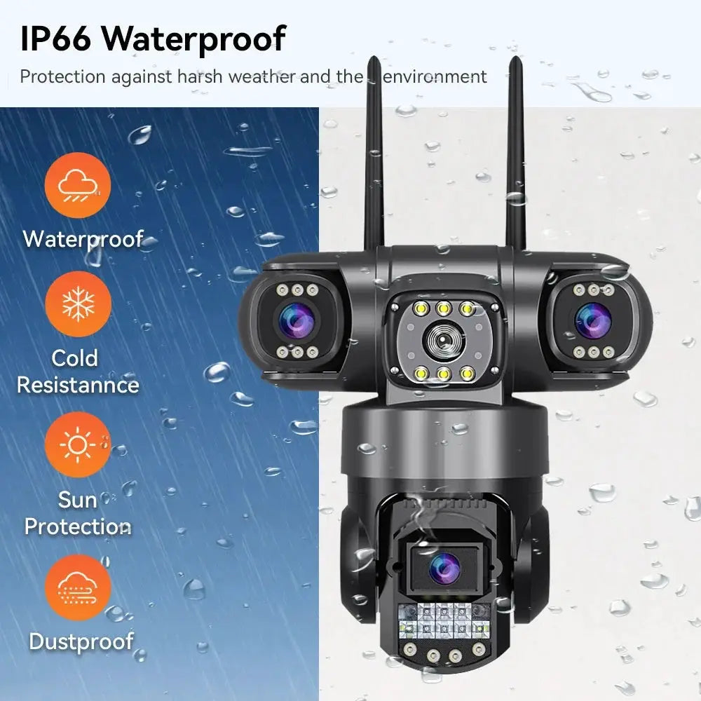 V380 Pro WiFi IP Camera Outdoor 12MP 6K Triple Lens Night Vision - Weatherproof by stepyours.com