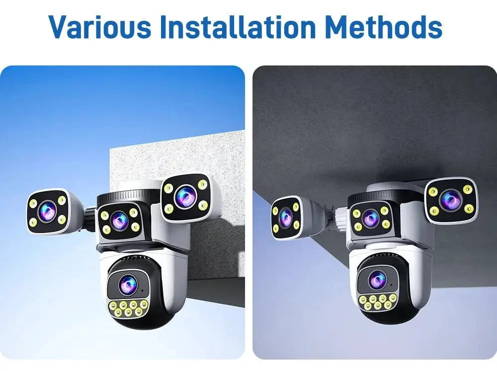 Outdoor WiFi PTZ CCTV Camera With 5X Zoom Four Lens Night Vision - stepyours.com