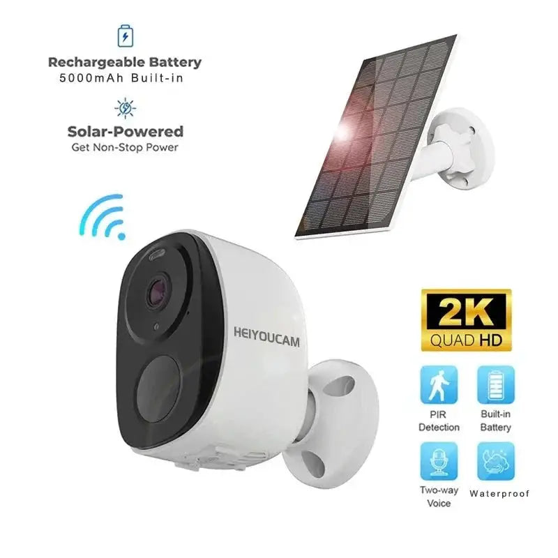 NOCCLIL Wireless Outdoor Security Camera 2K Battery Powered IP66 Weatherproof - stepyours.com