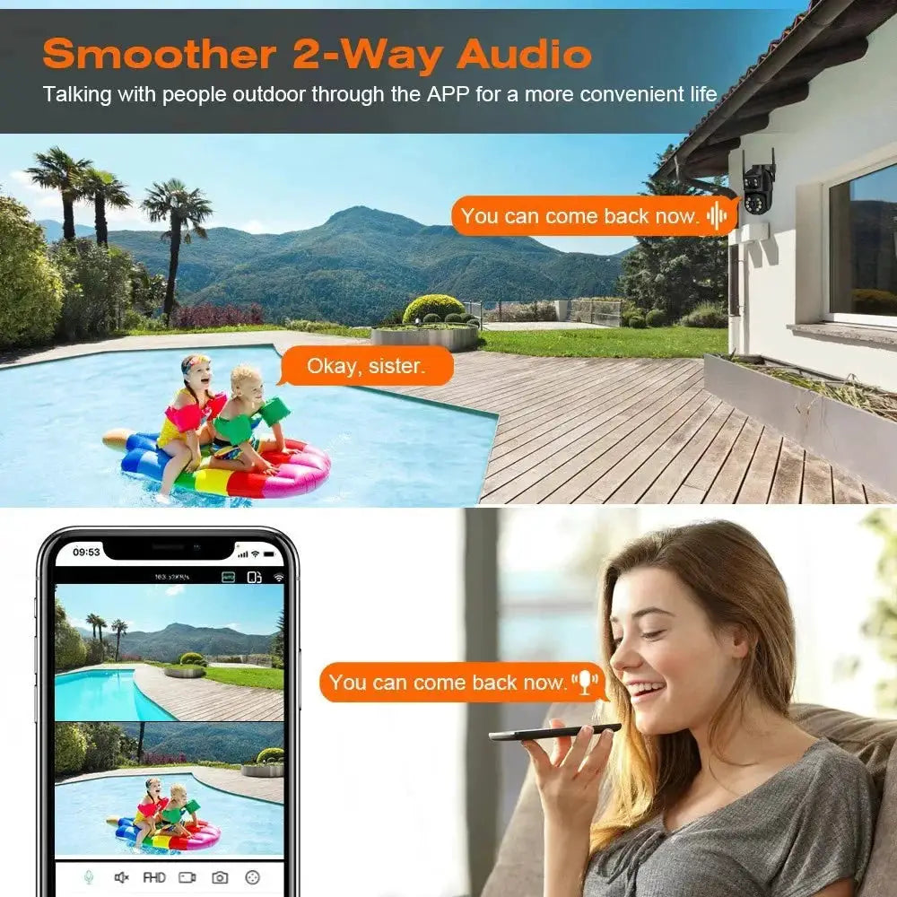 8MP 4K PTZ WiFi Camera With Dual Lens For Outdoor AI Human Detection - stepyours.com