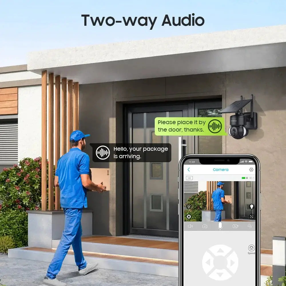 SHIWOJIA Mini Solar Camera 4G Wifi PTZ 3MP 4X Zoom - ESCAPION