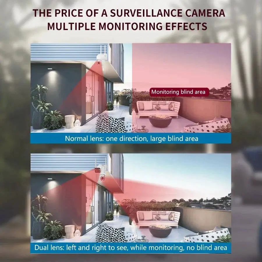 4MP Outdoor IP66 Dual Lens WiFi PTZ Camera With Smart Motion Detection - stepyours.com