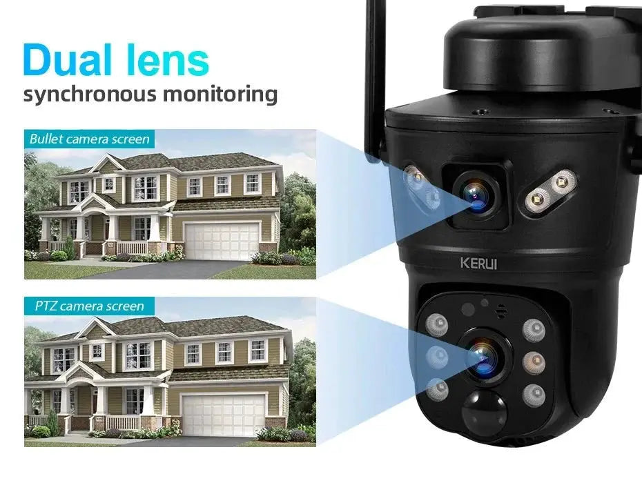 KERUI Outdoor Waterproof Solar Camera 6MP Dual Lens With 4G SIM And WiFi - stepyours.com