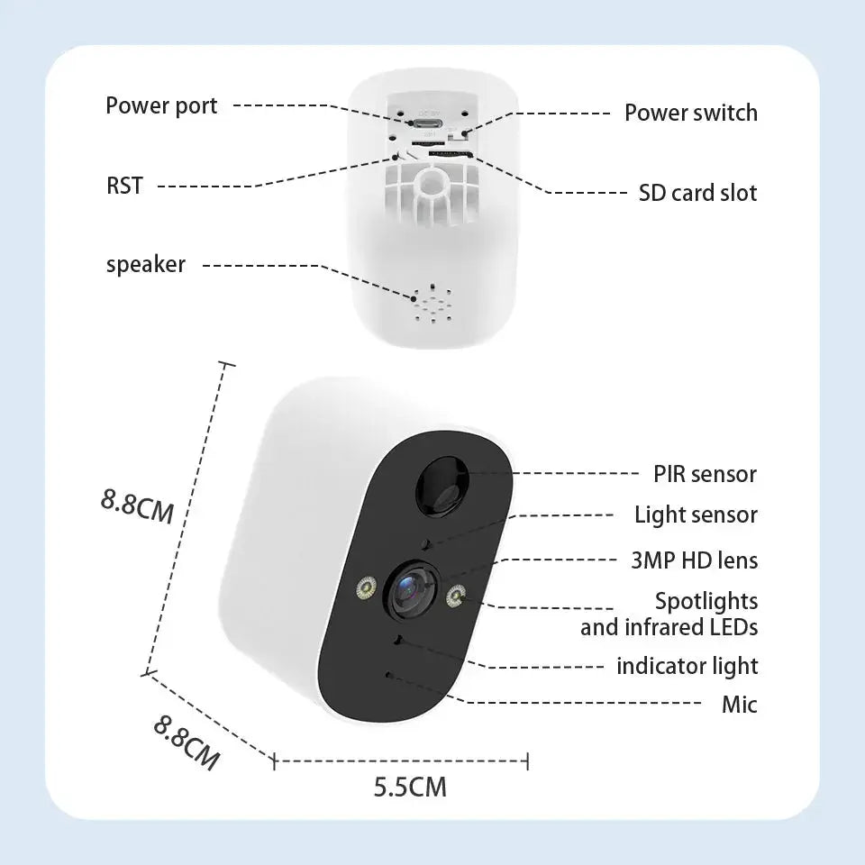 XVIM Solar Security Camera 1080P Wireless Battery Powered Outdoor Smart Motion - stepyours.com