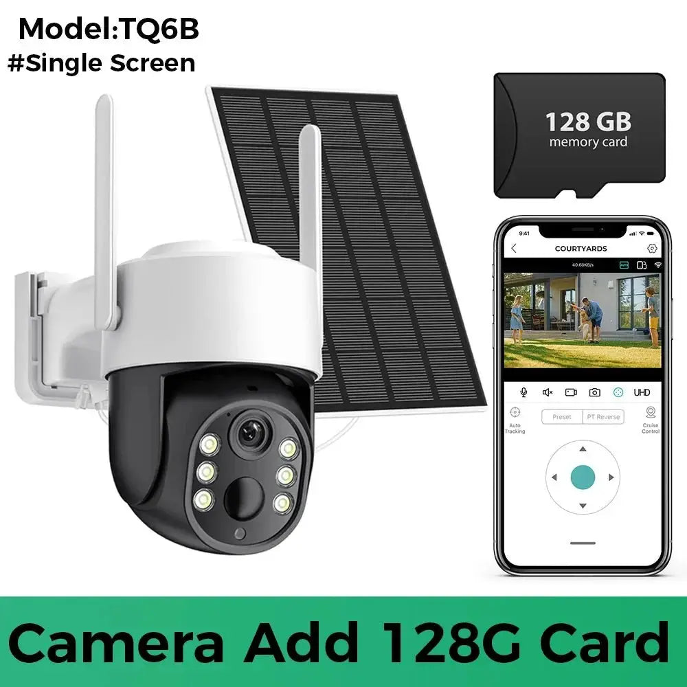 8MP 4K Solar WiFi Outdoor Camera Built In Battery Dual Lens 2K Surveillance - stepyours.com