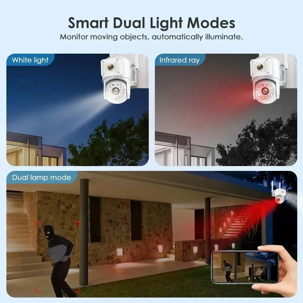 8MP Dual Lens Outdoor Security Camera With Night Vision
