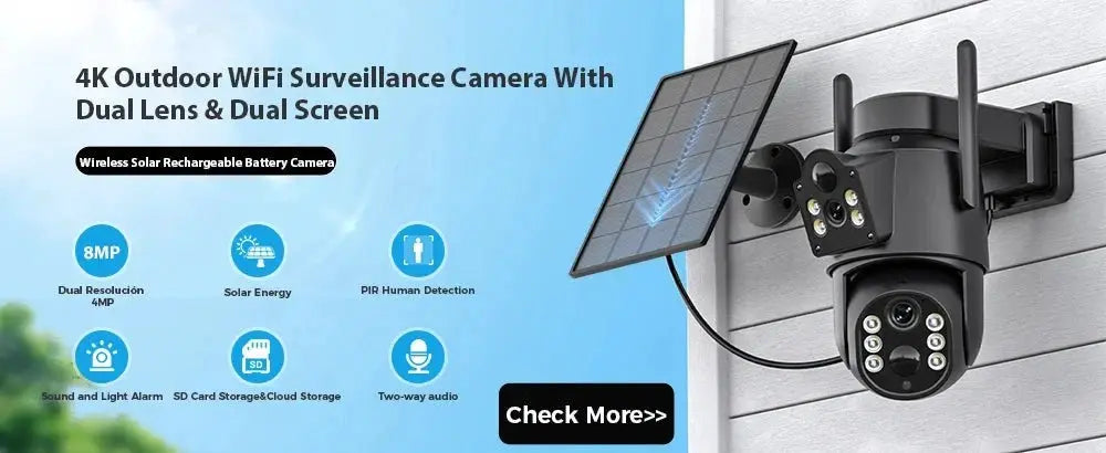 12MP 6K PTZ WiFi Camera with 8X Digital Zoom Outdoor Night Vision CCTV ICSEE - stepyours.com