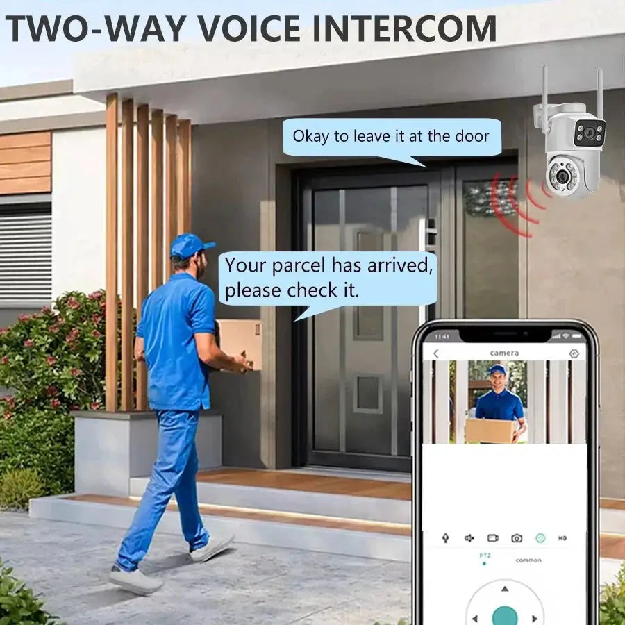 4MP Outdoor IP66 Dual Lens WiFi PTZ Camera With Smart Motion Detection - stepyours.com