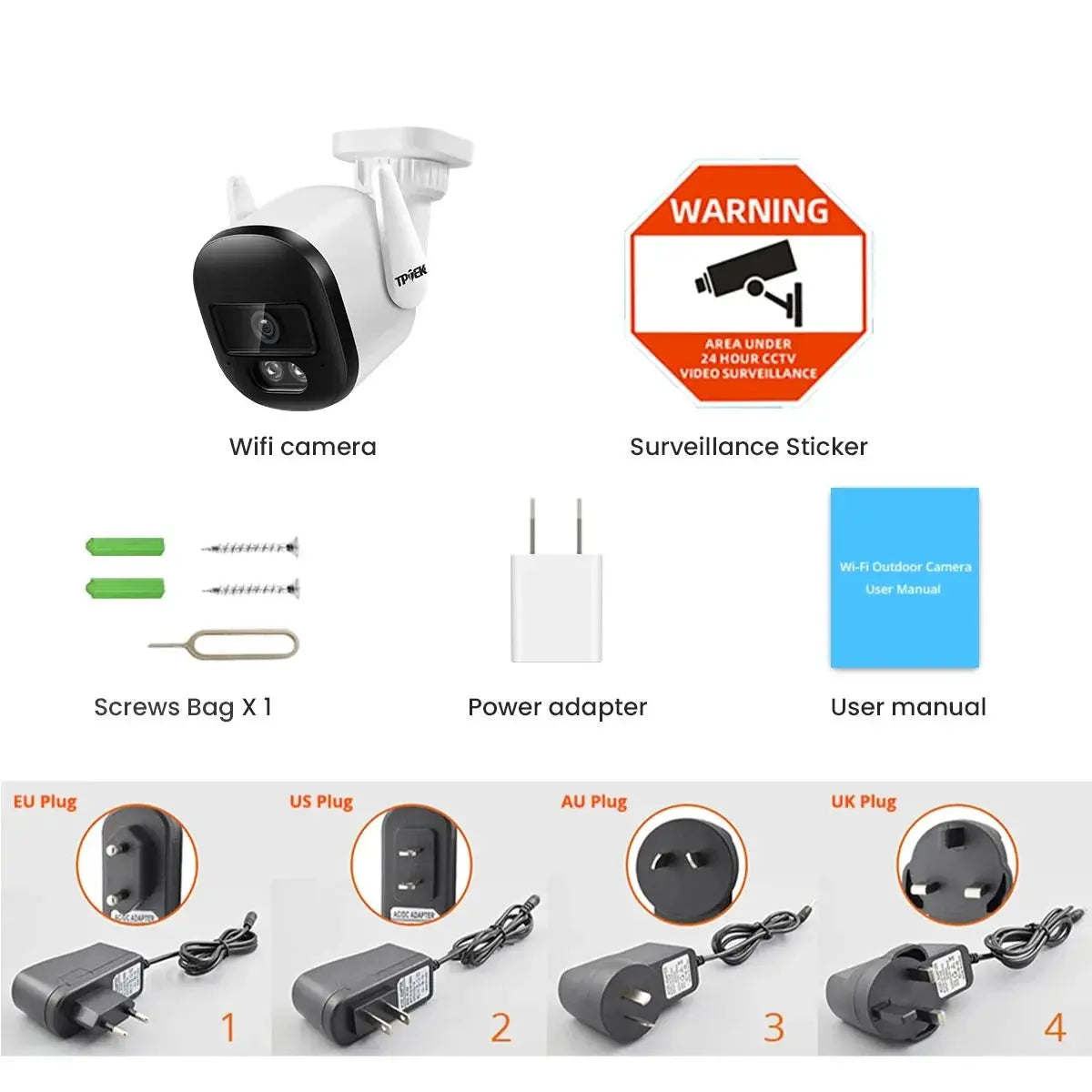 TPTEK 3MP WiFi Outdoor Bullet Camera - AI Human Detection, IP66 Weatherproof - stepyours.com