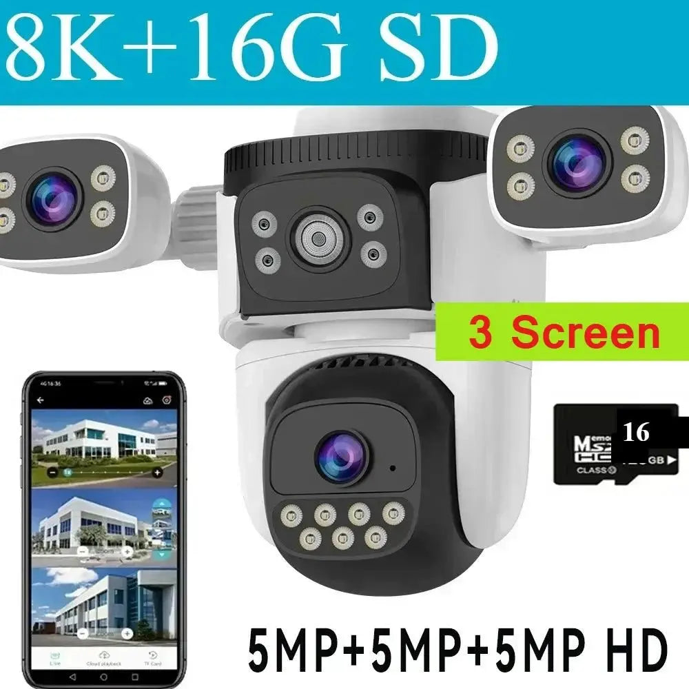 Outdoor WiFi PTZ CCTV Camera With 5X Zoom Four Lens Night Vision - stepyours.com