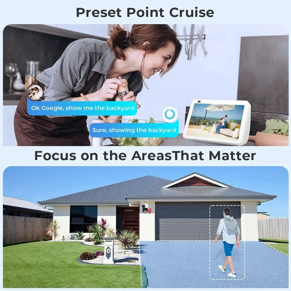 BESDER 8MP WiFi PTZ Outdoor Camera - With AI Human Detection Dual Screens - stepyours.com