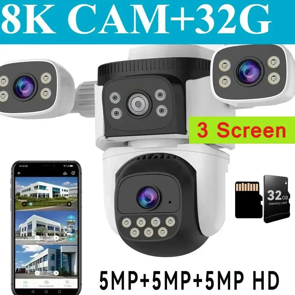 Outdoor WiFi PTZ CCTV Camera With 5X Zoom Four Lens Night Vision - stepyours.com