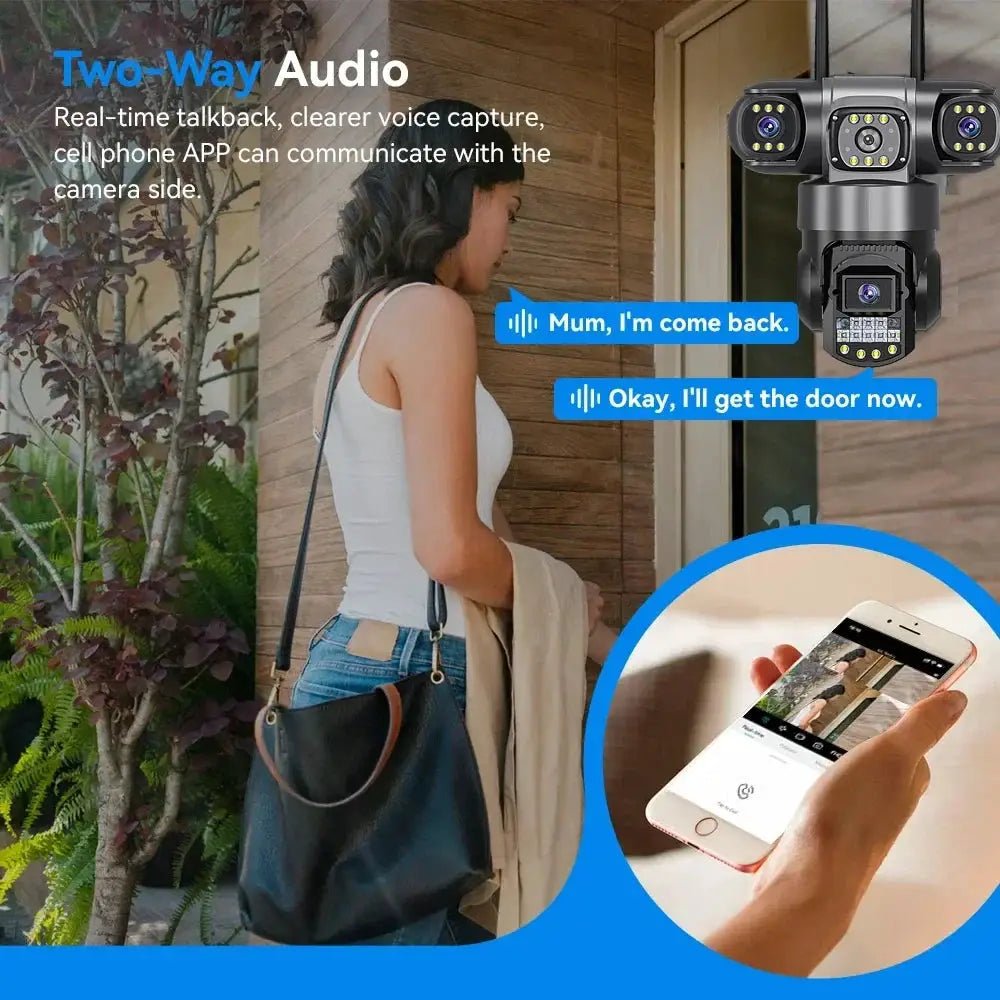 V380 Pro WiFi IP Camera Outdoor 12MP 6K Triple Lens Night Vision - Weatherproof by stepyours.com